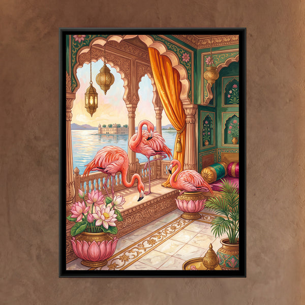 Flamingos at a Jharokha Balcony