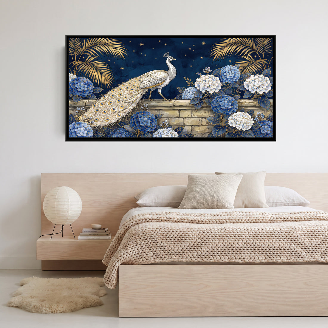 A Kolorkaari canvas in a floater frame, in a room
