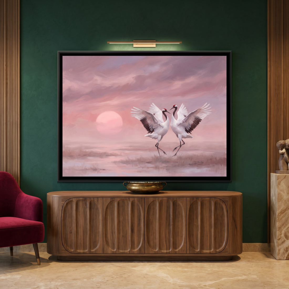 A Kolorkaari canvas in a floater frame, in a room
