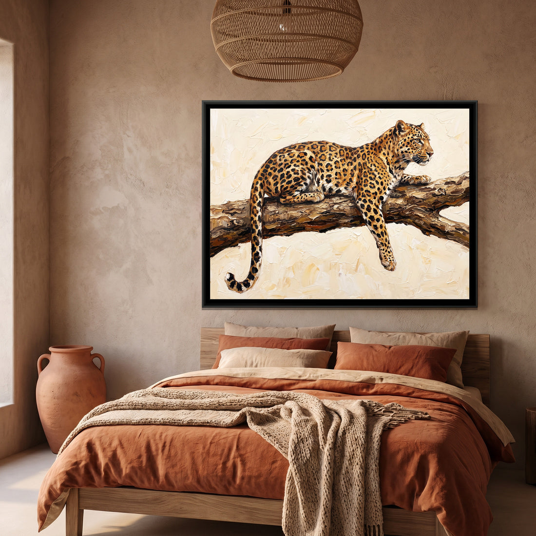 A Kolorkaari canvas in a floater frame, in a room