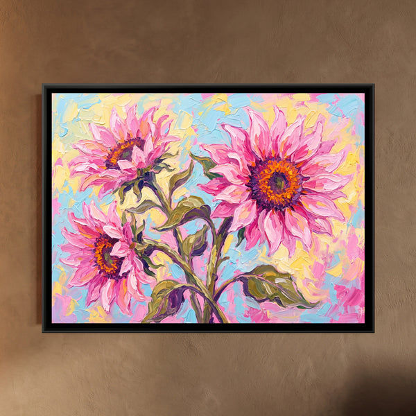 Pink Sunflower Trio