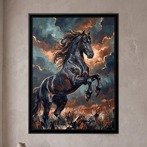 View 1 of Black Stallion in Storm Light