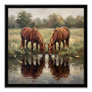 View 2 of Two Mares at the Water's Edge