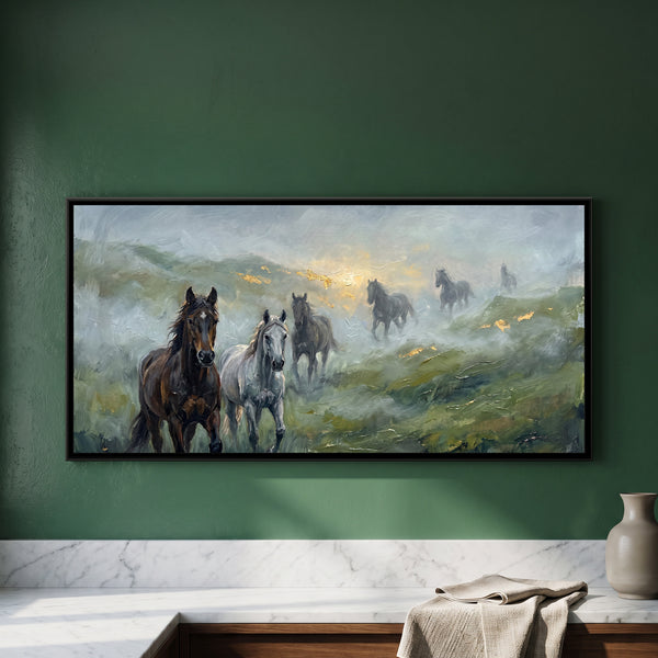 Horses in the Monsoon Mist