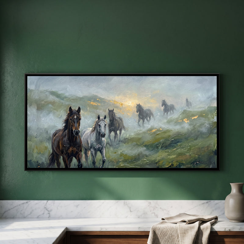 Horses in the Monsoon Mist