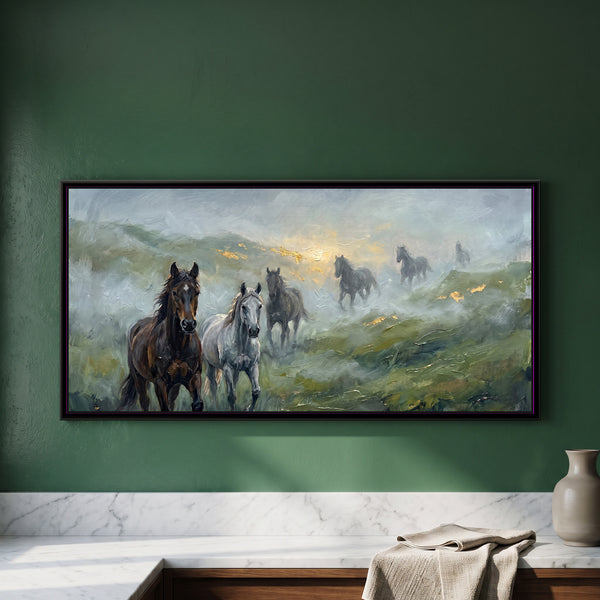 Horses in the Monsoon Mist