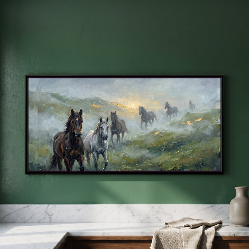 Horses in the Monsoon Mist