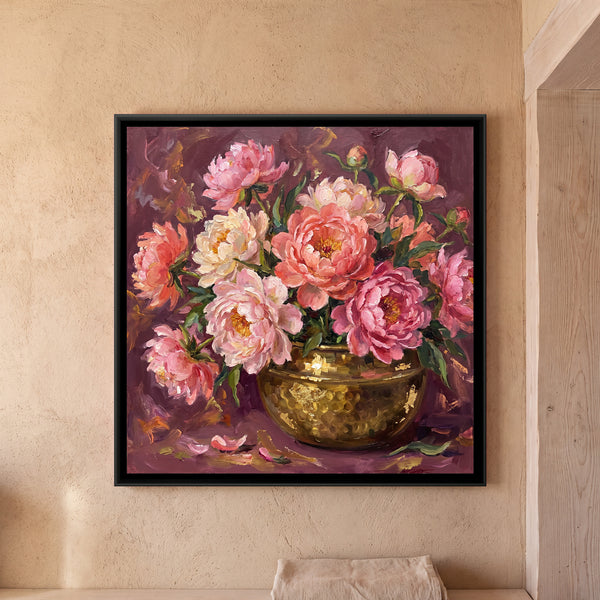 Peonies in a Brass Bowl