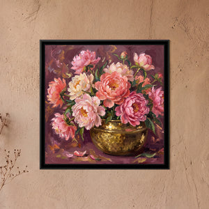 View 1 of Peonies in a Brass Bowl
