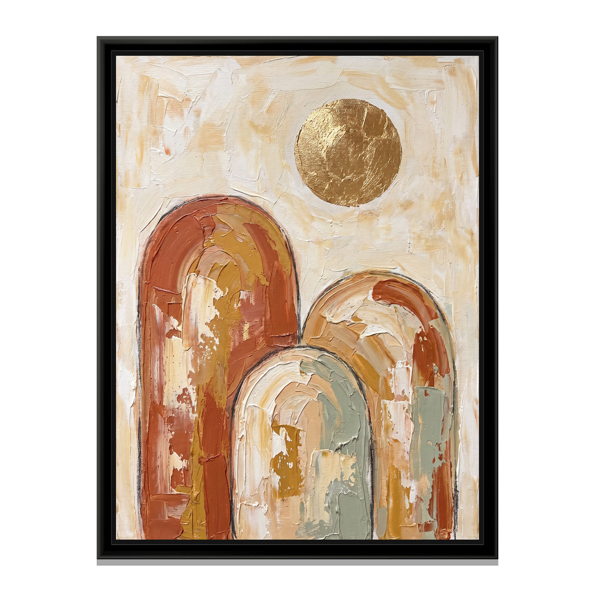 Terracotta Arches - framed canvas print, front view