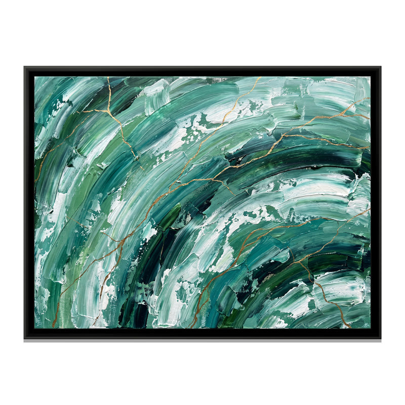 Emerald Tide - framed canvas print, front view