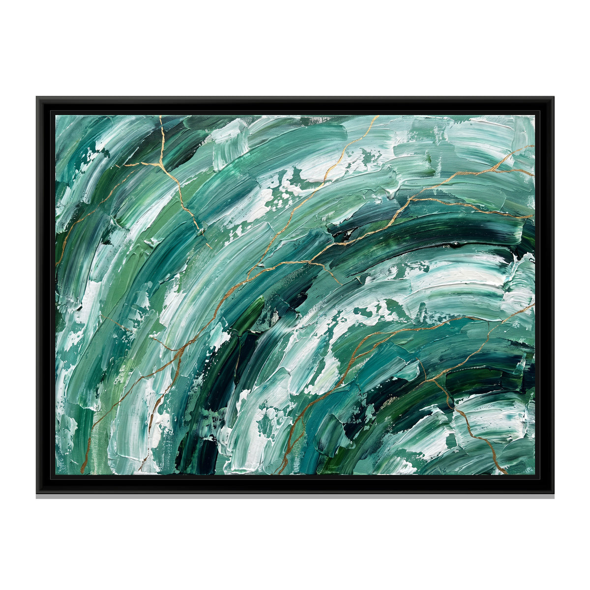 Emerald Tide - framed canvas print, front view