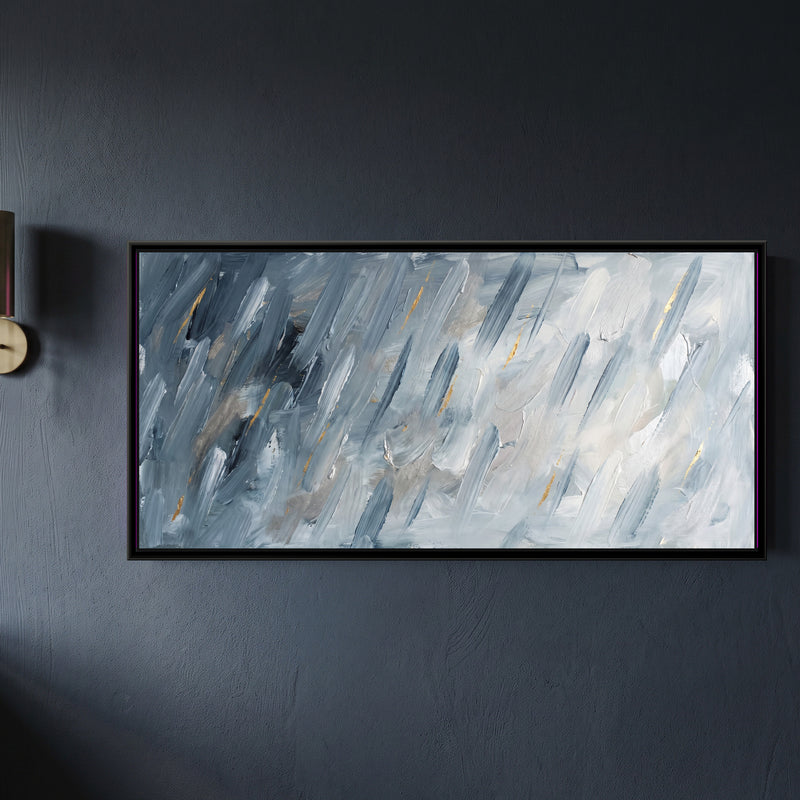 Monsoon Rhythm - framed canvas art hung on a wall