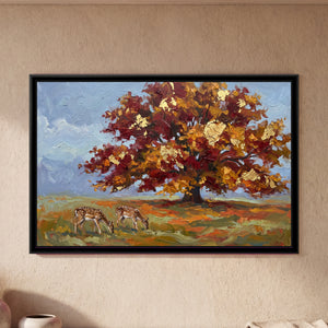 View 1 of Autumn Plane Tree with Deer