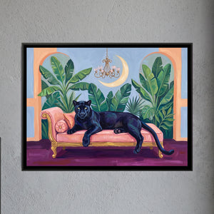 View 1 of Black Panther on a Blush Daybed in Powder Blue and Peach