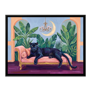 View 2 of Black Panther on a Blush Daybed in Powder Blue and Peach