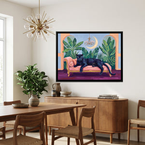 View 4 of Black Panther on a Blush Daybed in Powder Blue and Peach