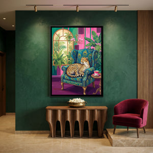View 4 of Cheetah in a Peacock Armchair