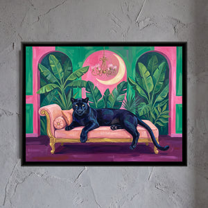 View 1 of Black Panther on a Blush Daybed in Pink and Emerald