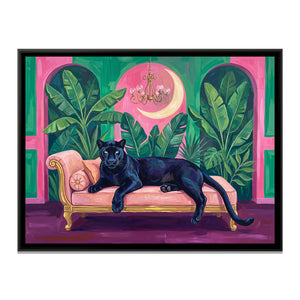 View 2 of Black Panther on a Blush Daybed in Pink and Emerald