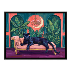 View 2 of Black Panther on a Blush Daybed in Teal and Coral