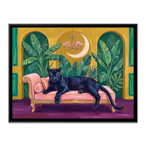View 2 of Black Panther on a Blush Daybed in Mustard and Emerald