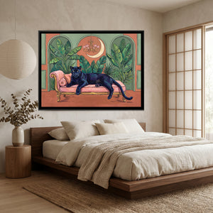 View 4 of Black Panther on a Blush Daybed in Terracotta and Sage