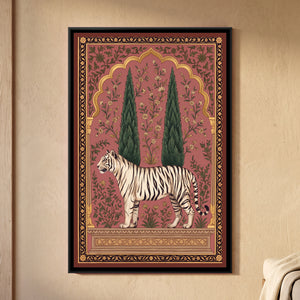 View 1 of White Tiger under a Cypress Arch in Dusty Rose