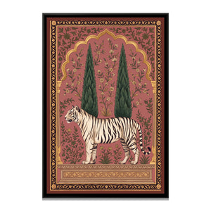 View 2 of White Tiger under a Cypress Arch in Dusty Rose