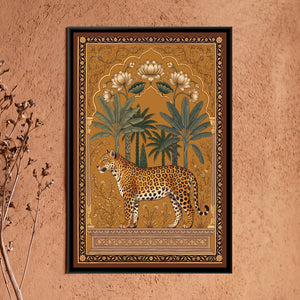 View 1 of Leopard under a Lotus and Palm Arch in Warm Ochre