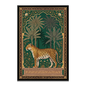 View 2 of Leopard under a Palm Arch in Deep Emerald