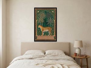 View 4 of Leopard under a Palm Arch in Deep Emerald