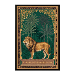 View 2 of Lion under a Palm Arch in Deep Emerald