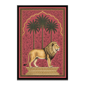 View 2 of Lion under a Palm Arch in Dusty Rose