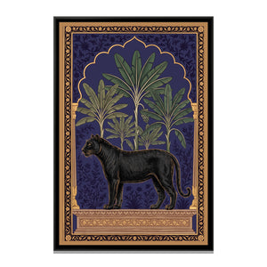 View 2 of Black Panther under a Banana-Leaf Arch in Deep Indigo