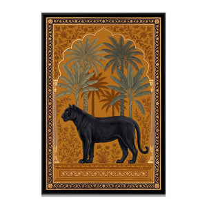 View 2 of Black Panther under a Banana-Leaf Arch in Warm Ochre