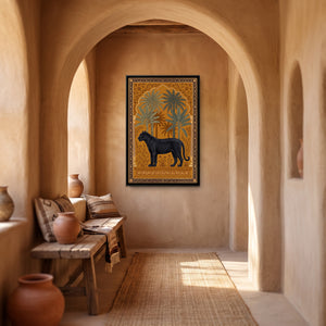 View 3 of Black Panther under a Banana-Leaf Arch in Warm Ochre