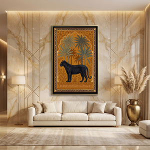 View 4 of Black Panther under a Banana-Leaf Arch in Warm Ochre