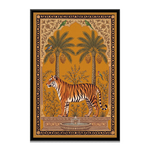 View 2 of Bengal Tiger under a Mango-Tree Arch in Saffron