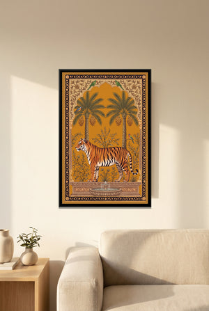 View 3 of Bengal Tiger under a Mango-Tree Arch in Saffron