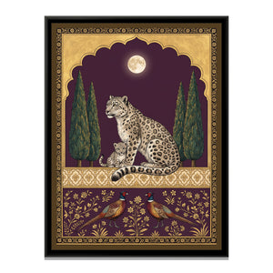 View 2 of Snow Leopard under a Chinar Arch in Deep Plum