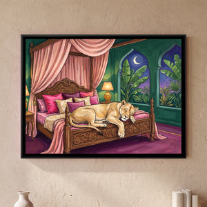 View 1 of Lioness on a Four-Poster Bed