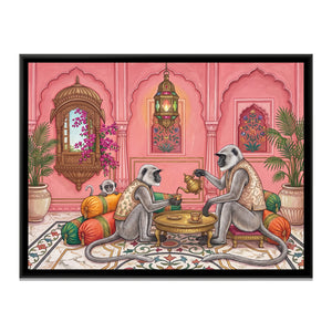 View 2 of Langurs at Tea in a Pink-City Salon
