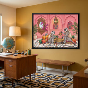 View 4 of Langurs at Tea in a Pink-City Salon