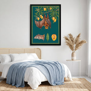 View 3 of Flying Fox and Mango Branch Study on Deep Teal