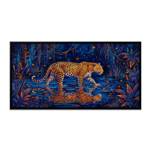 View 2 of Leopard Wading a Midnight Lagoon
