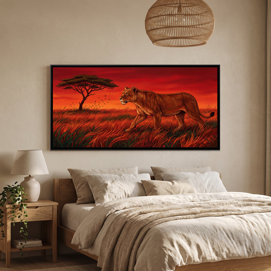 A Kolorkaari canvas in a floater frame, in a room