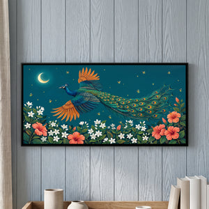 View 1 of Peacock in Flight over a Night Garden