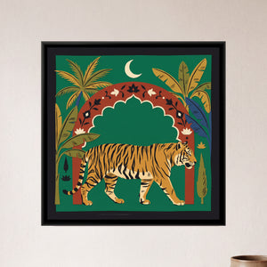 View 1 of Tiger under a Palm Arch in Cut Paper