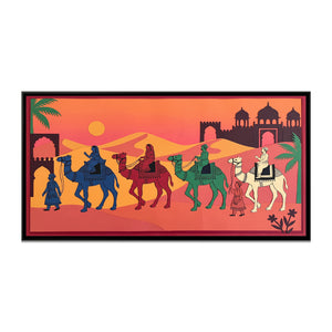 View 2 of Camel Caravan at Sunset in Cut Paper